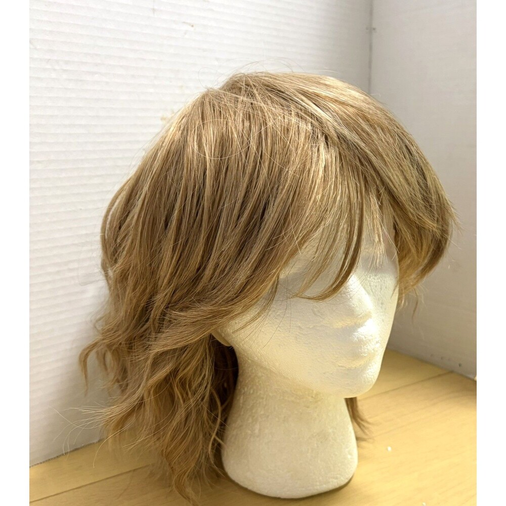 Wig Blondish Brown Malibu Waves with Bangs Medium Length NEW